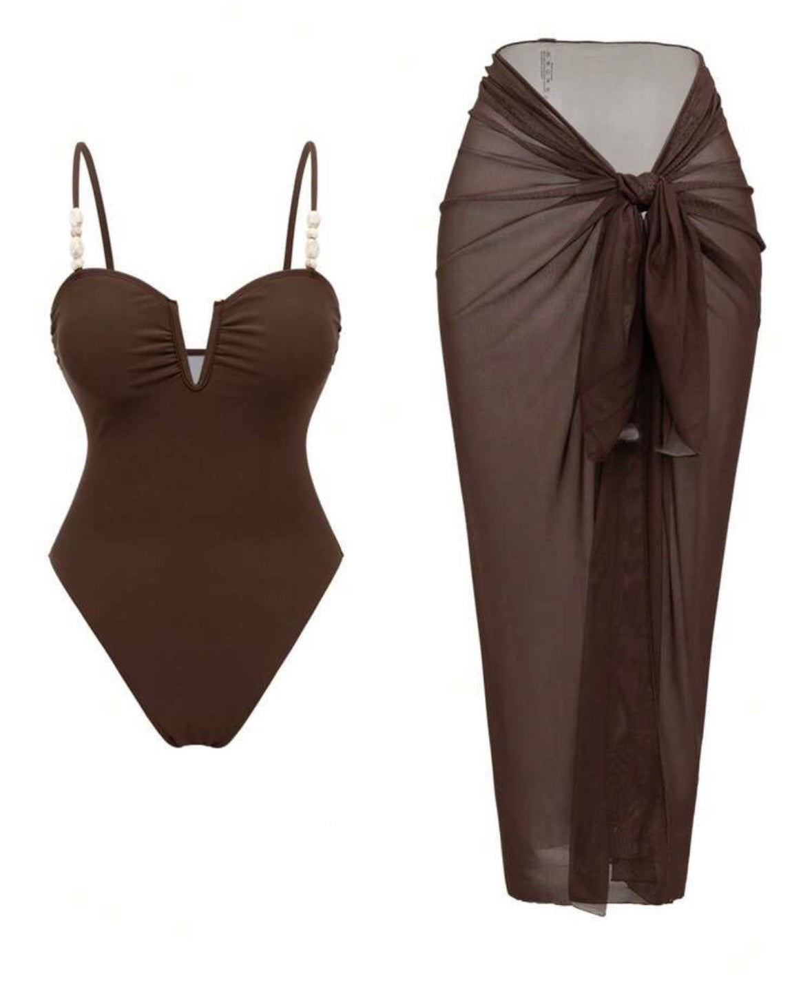 Traje de baño café